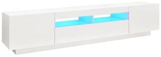 vidaXL TV-Schrank mit LED-Leuchten, Hochglanz-Weiß, 200 x 35 x 40 cm