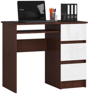 Schreibtisch Bürotisch Tisch A600 90x55x78 cm Wenge-Weiss Ausführung Rechts