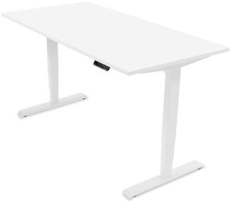 Desktopia Pro - Elektrisch höhenverstellbarer Schreibtisch / Ergonomischer Tisch mit Memory-Funktion, 5 Jahre Garantie - (Weiß, 160x80 cm, Gestell Weiß)