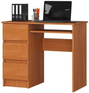 Schreibtisch Bürotisch Tisch A600 90x55x78 cm Erle Ausführung Links
