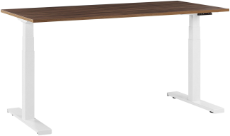 Schreibtisch manuell höhenverstellbar, Spanplatte Schwarz/ Weiß, 63-126 x 160 x 72 cm