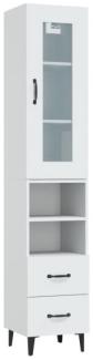 Highboard Weiß 34,5x34x180 cm Holzwerkstoff [3115380]