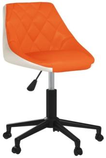 vidaXL Bürostuhl Drehbar Orange und Weiß Kunstleder [335468]