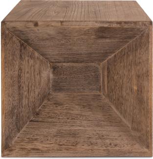Hocker Beistelltisch Holz Würfel Nachttisch braun Cube Couchtisch Ablage