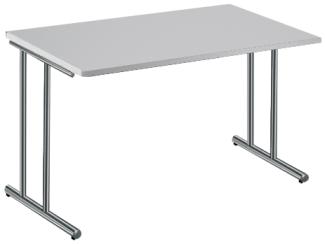 Schreibtisch Artline 120x80 cm C-Fuß chrom weiß