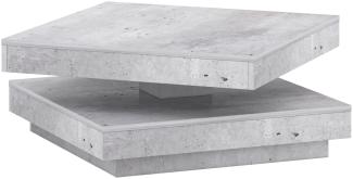 Domando Couchtisch Vasto Modern für Wohnzimmer Breite 70cm, drehbare Tischplatte in Beton