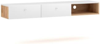 TV-Lowboard Matsdal in weiß und Eiche Artisan 140 cm