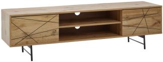 Lowboard Holz Eiche-Dekor 160x45x40 cm TV-Kommode mit zwei Türen | Design TV-Schrank Hoch | Fernsehtisch Fernsehschrank Modern | Fernsehkommode Wohnzimmer