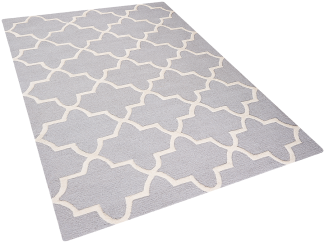 Teppich grau 140 x 200 cm marokkanisches Muster Kurzflor SILVAN
