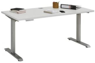 Maja Höhenverstellbarer Schreibtisch 5502 Roheisen natur lackiert - platingrau