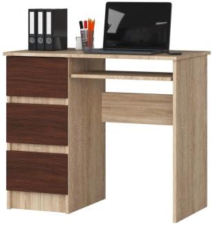 Schreibtisch Bürotisch Tisch A600 90x55x78 cm Sonoma-Wenge Ausführung Links