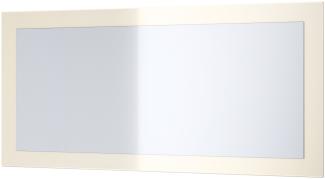 Vladon Spiegel Lima, Wandspiegel mit Rahmen im modernen Stil, Creme Hochglanz (89 x 45 cm)