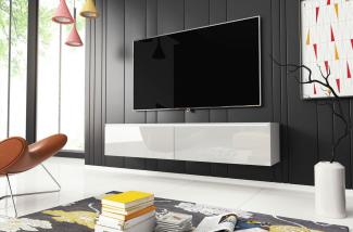 Lowboard "Lowboard D" TV-Unterschrank 140cm weiß hochglanz grifflos
