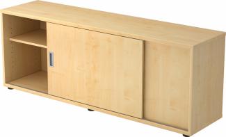 bümö® Lowboard mit Schiebetür, Sideboard in Ahorn