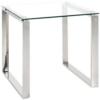 Beistelltisch Glas/Edelstahl, ca. 55x55cm
