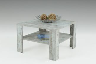 Couchtisch Tisch "Loco 2" 68x68 cm mit Ablageboden Vintage Eiche