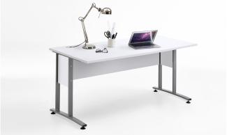 'Calvia 2' Schreibtisch mit Metallkufen, weiß, 75 x 160 x 80 cm