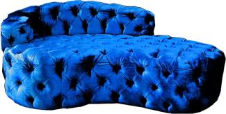 Casa Padrino Luxus Chesterfield Samt Chaiselongue Nachtblau