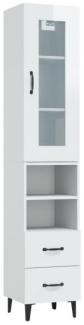Highboard Hochglanz-Weiß 34,5x34x180 cm Holzwerkstoff [3115384]