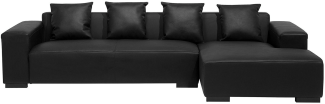 Sofa Leder schwarz linksseitig LUNGO