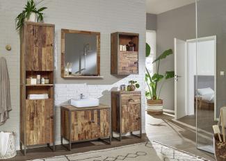 Badspiegel 67x75cm 'Bronx' recyceltes Holz & Eisen