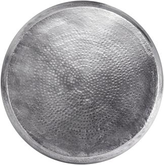 Couchtisch Ø 80x30 cm Silber aus Aluminium-Legierung in Hammerschlag-Technik WOMO-Design
