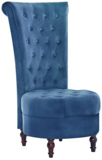 Stuhl mit hoher Rückenlehne Blau Samt