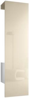Vladon Garderobe Carlton Set 5, Garderobenset bestehend aus 1 Garderobenpaneel mit integrierter Tür und 1 Kleiderstange, Weiß matt/Creme Hochglanz (52 x 193 x 35 cm)