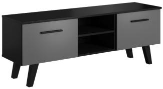 TV-Lowboard Jenrik schwarz und grau 140 cm
