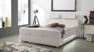 Boxspringbett GINA Bett mit Topper und LED 180x200 cm, weiß