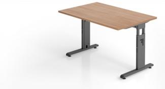 Schreibtisch C-Fuß 120x80cm Nußbaum-Graphit