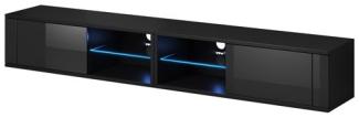 Lowboard "Best" TV-Unterschrank 200 cm schwarz Hochglanz inklusive LED