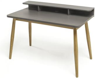 'Zug' Schreibtisch, Holzspanplatte grau, 85 x 120 x 55 cm