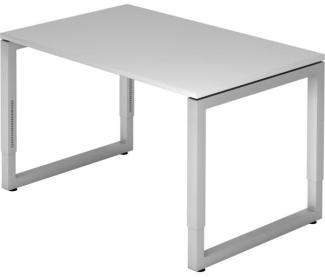 Schreibtisch RS12 O-Fuß eckig 120x80cm Grau Gestellfarbe: Silber