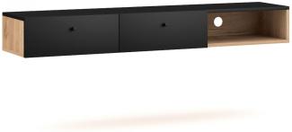 TV-Lowboard Matsdal in schwarz und Eiche Artisan 140 cm