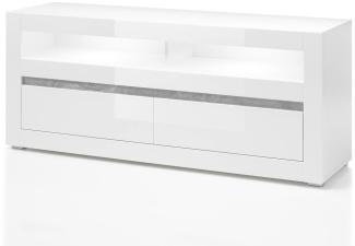 'CARAT' Lowboard weiß Hochglanz, Soft-Close, 150x63x42 cm