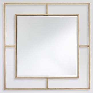 Casa Padrino Luxus Wandspiegel Bronzefarben 90 x 2 x H. 90 cm - Wohnzimmer Spiegel - Schlafzimmer Spiegel - Garderoben Spiegel - Luxus Möbel