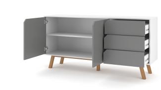 Sideboard Edos in grau und weiß 160 x 80 cm