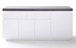 Sideboard matt weiß und Stone Design 175 cm