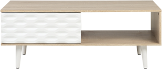 Couchtisch heller Holzfarbton / weiß rechteckig 60 x 120 cm SWANSEA