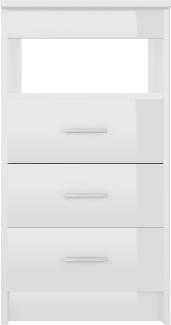 vidaXL Sideboard mit Schubladen Hochglanz-Weiß 40×50×76 cm Spanplatte