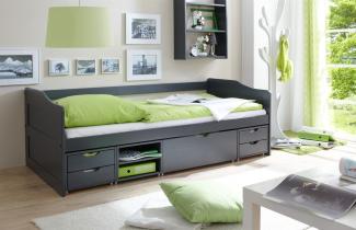 Sofabett mit Schubkästen BELY Kiefer Grau 90x200 cm