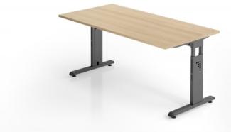 Schreibtisch C-Fuß 160x80cm Eiche-Graphit