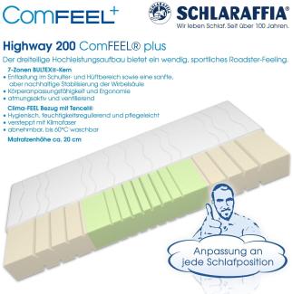 Schlaraffia 'Highway 200 ComFEEL' 7-Zonen Kaltschaum-Matratze H2, 140 x 200 cm
