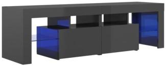 vidaXL TV-Schrank mit LED-Leuchten Hochglanz-Grau 140x35x40 cm
