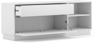 Domando Lowboard Cesena M2 Modern für Wohnzimmer Breite 136cm, Push-to-open-System, Weiß Matt