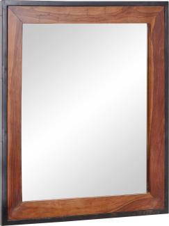 Badezimmerspiegel Sheesham Massivholz 86x102x2,5 cm Design Wandspiegel | Moderner Hängespiegel Badspiegel Groß | Spiegel Bad Wand Modern