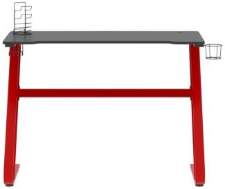vidaXL Gaming-Schreibtisch mit ZZ-Gestell Schwarz Rot 110x60x75 cm