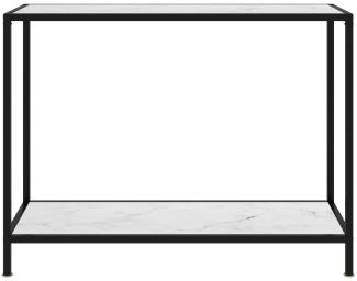 Beistelltisch "Andernach" aus Stahl mit Glasböden in Weiß und Schwarz. Abmessungen (LxBxH) 100x35x75 cm
