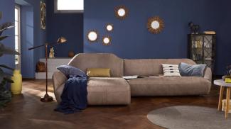 Hülsta Sofa von Rolf Benz Ecksofa 480 Leder grau beige 318x164 cm